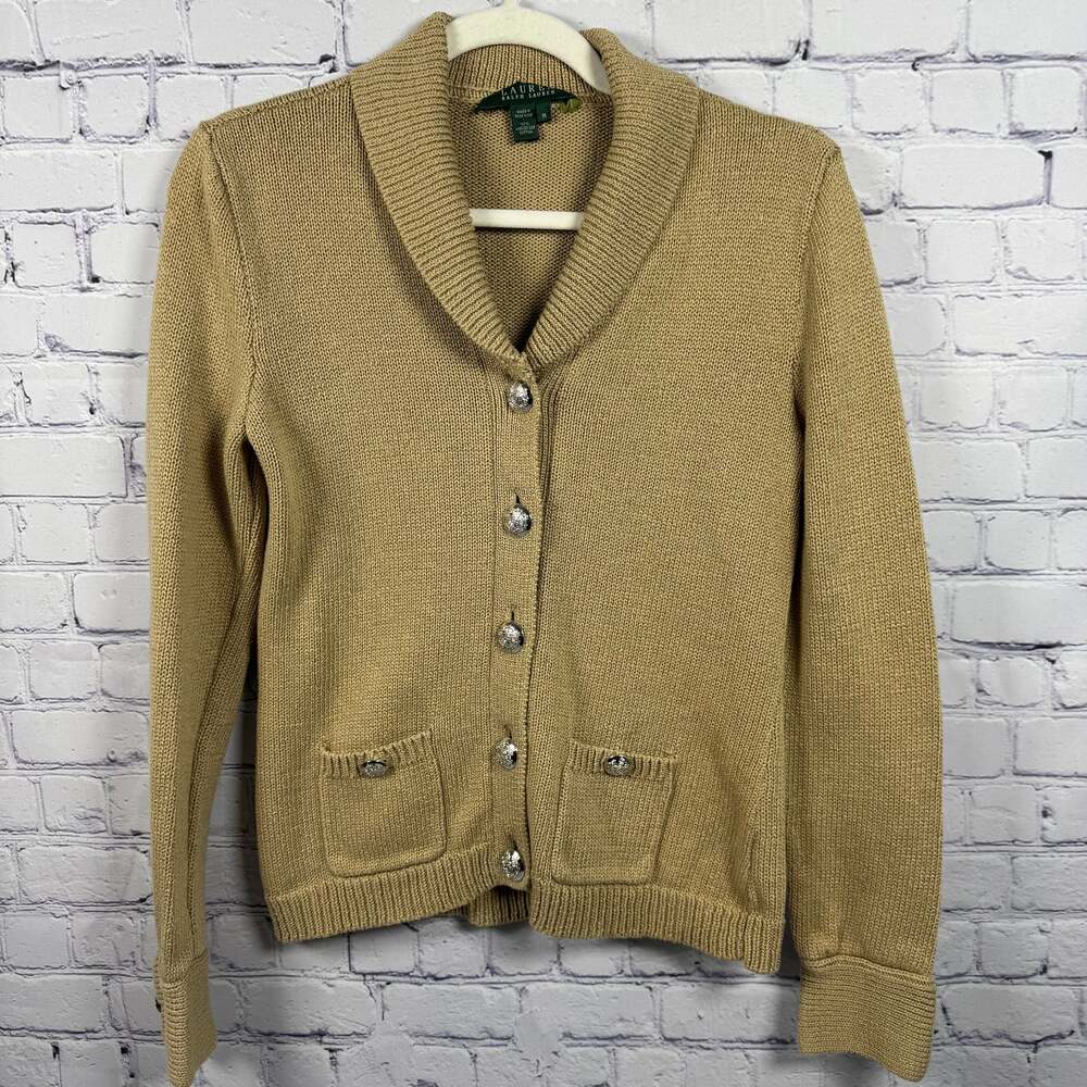 Lauren Ralph Lauren Women's Shawl Collar Cardigan Sweater Size M